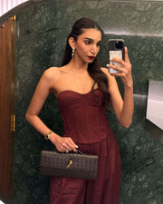 Trousers + Corset Set - Maroon (On Juhi)